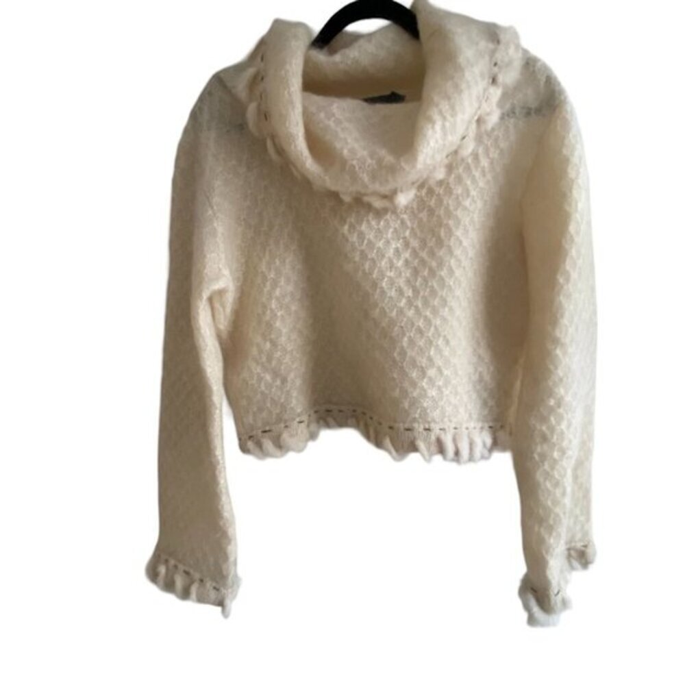 Andrea Rosetti Italian Mohair Blend Cream Sweater size 8